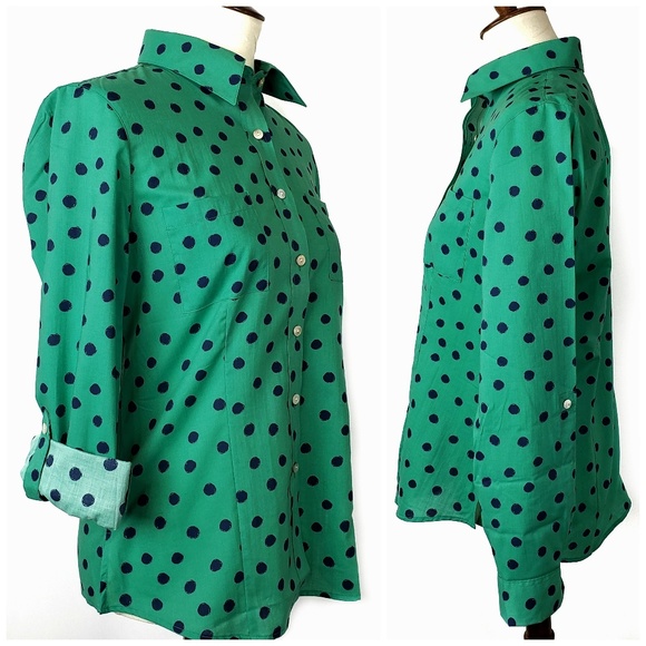 NWOT ORVIS Wrinkle Resistant Polka Dot Shirt - Picture 2 of 6